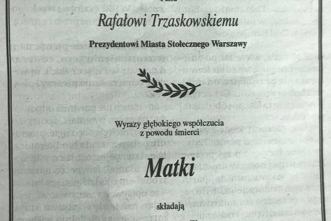 Trzaskowski nekrologi