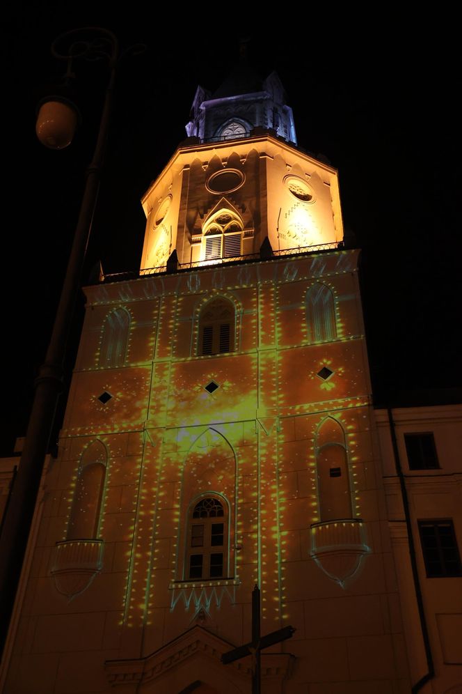 Iluminacja świąteczna na Wieży Trynitarskiej w Lublinie 2024