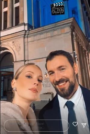 Barwy szczęścia na planie. Renata (Anna Mrozowska), Marcin Kodur (Oskar Stoczyński)