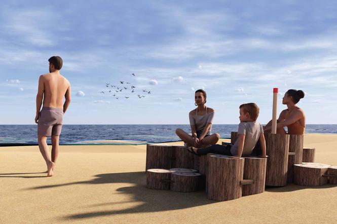 Zwycięski projekt w konkursie Gdańska ławeczka plażowa