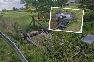 Tragiczny wypadek na Mazowszu! Auto dachowało, pasażer zginął na miejscu