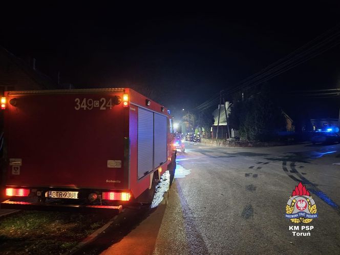 Tragiczny finał pożaru w Głuchowie pod Toruniem. Kobieta nie żyje