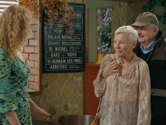 Barwy szczęścia, odcinek 3180: Żabcia (Hanna Klepacka), Krystyna (Hanna Bieluszko), Jaworski (Jacek Kałucki) 