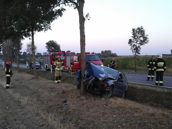 Kierowca BMW wypadł z drogi na zakręcie. Samochód uderzył w drzewo [ZDJECIA]