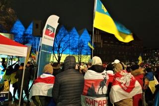 Manifestacja na pl. Solidarności w Szczecinie w pierwszą rocznicę inwazji na Ukrainę