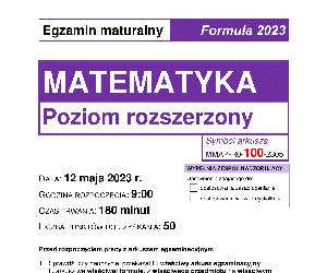 Matura 2023 rozszerzona matematyka - arkusz CKE nowa formuła