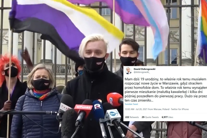 Dawid Dobrogowski, rzecznik Młodej Lewicy wyznaje: wyrzucono mnie z domu, nie miałem 18 lat, wszystko przez homofobię