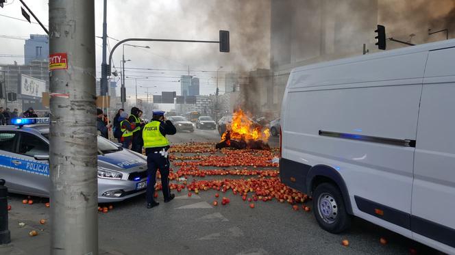 Protest rolników w centrum Warszawy