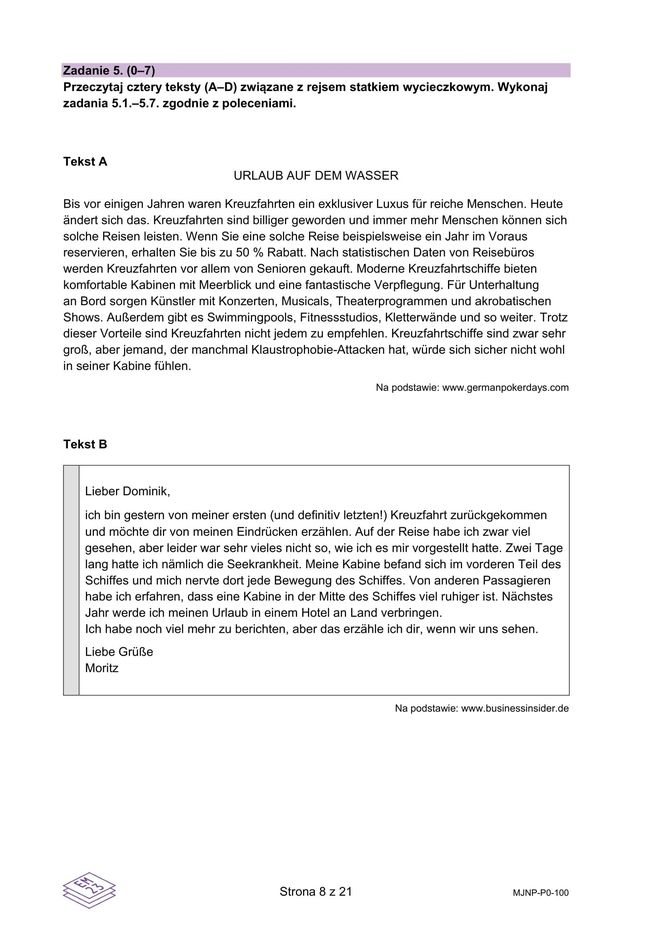 Matura 2025 niemiecki: ODPOWIEDZI do wszystkich zadań, gotowe rozwiązania matury z niemieckiego - Formuła 2023 [7.05.2025]