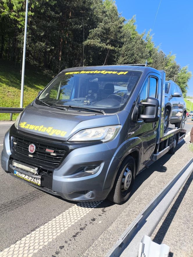Wypadek na autostradzie A4 w Mysłowicach