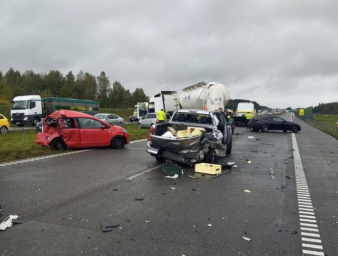 Karambol na autostradzie A1 pod Częstochową