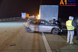 Autostrada A1 zablokowana w kierunku Katowic po wypadku w Kamieńsku