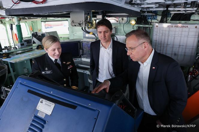 Prezydent RP Andrzej Duda i premier Kanady Justin Trudeau. Spotkanie z Premierem Kanady w bazie marynarki wojennej Canadian Forces Base Esquimalt