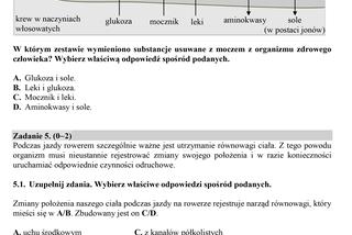 Egzamin gimnazjalny 2018 - część przyrodnicza