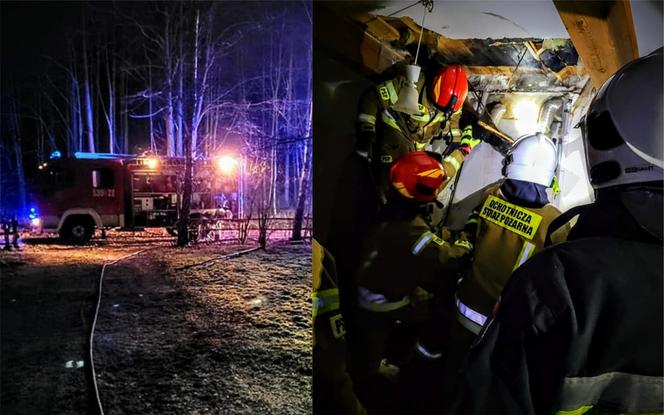 Nocny pożar domu jednorodzinnego! Trudna akcja gaśnicza w powiecie świeckim [ZDJĘCIA]