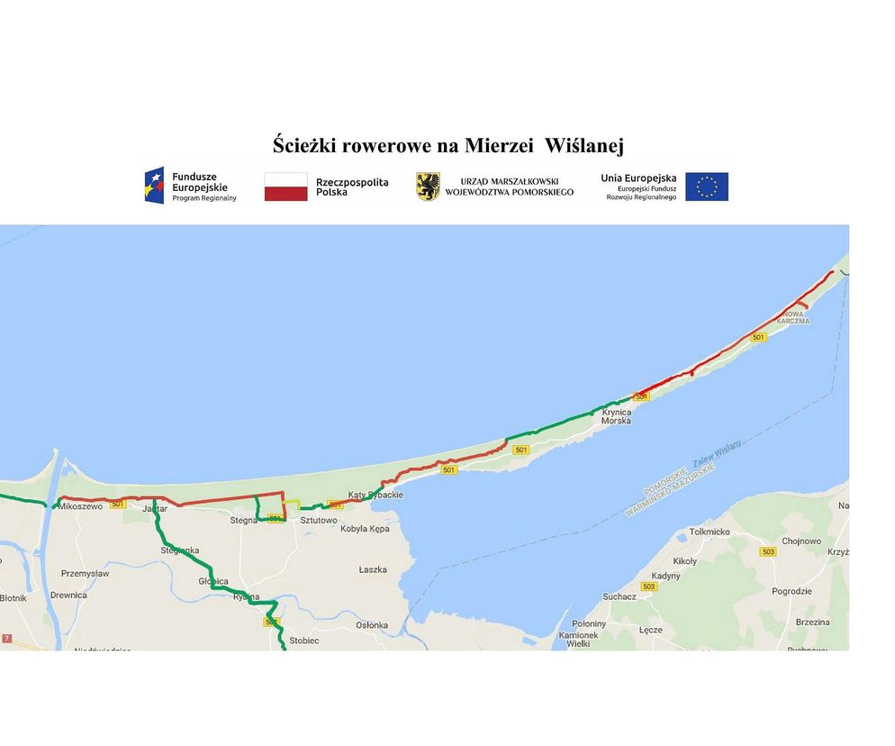 Ścieżka rowerowa na Mierzei Wiślanej 