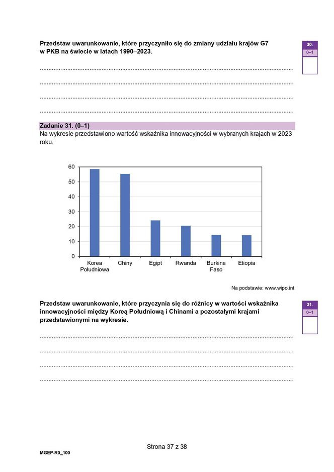 Matura próbna 2024 geografia