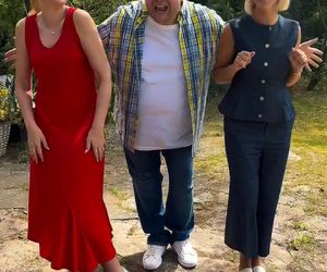 M jak miłość nowy sezon. Dorota (Iwona Rejzner),  Jagoda (Katarzyna Kołeczek), Tadeusz (Bartłomiej Nowosielski) na planie