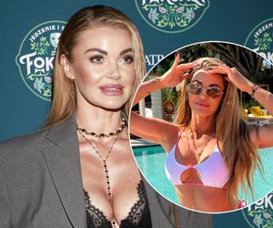 Edyta Folwarska wstydziła się biustu. Po operacji pręży nowe kształty przy basenie. Nie da się oderwać oczu!