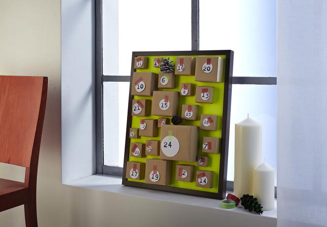 DIY Kalendarz adwentowy  z ramy do zdjęć