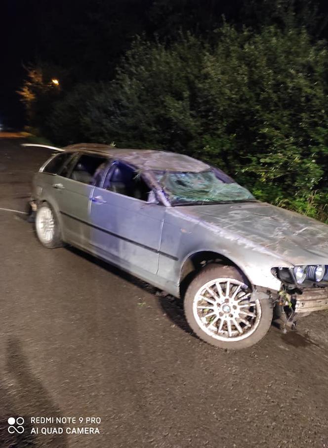 Podkarpackie. BMW wypadło z drogi [ZDJĘCIA]