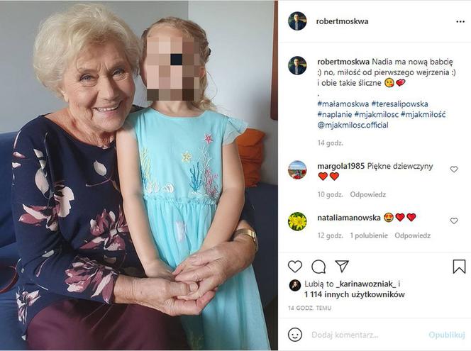 M jak miłość na planie. Teresa Lipowska (Barbara) i Nadia Moskwa, córka Roberta Moskwy