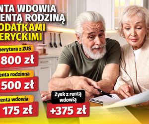 Renta wdowia z rentą rodziną i dodatkami emeryckimi