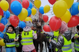 Jelonek stanął przy fontannie na ul. Długiej! Nowa atrakcja turystyczna Łomży poleca się do robienia zdjęć