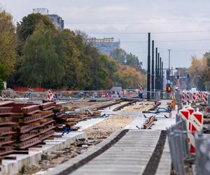 Budowa tramwaju do Wilanowa, październik 2023