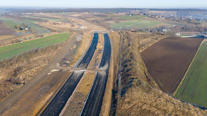 Budowa drogi ekspresowej S7 Widoma Kraków - styczeń 2024