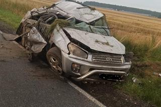 Wypadek na DK-19 w Woźnikach. Auto dachowało!