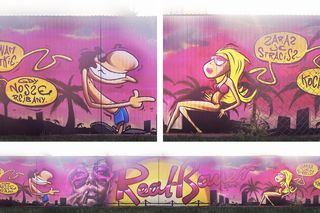 Szwedzki tworzy graffitti z postacią Szwedzika