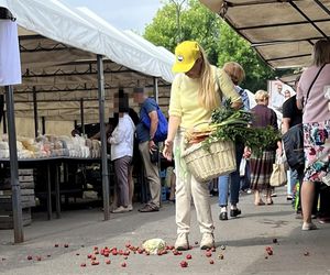 Europosłanka Wcisło buszuje na bazarku.