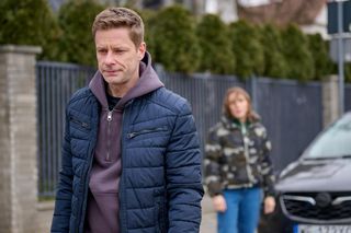 Na Wspólnej odc. 4005: Robert Tadeusiak (Dariusz Wnuk), Iga (Lidia Sadowa)