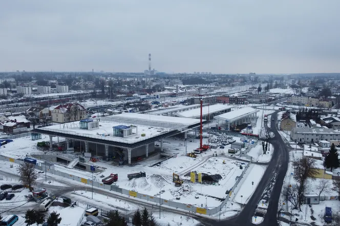 Budowa Dworca Metropolitalnego w Lublinie w zimowej odsłonie. Zobacz zdjęcia i WIDEO Z DRONA