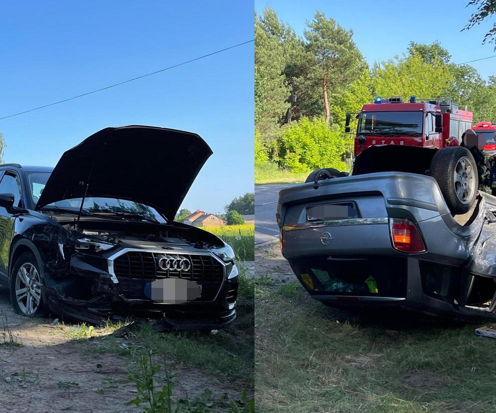 Dachowanie auta w Ludwinowie. Dwoje dzieci poszkodowanych