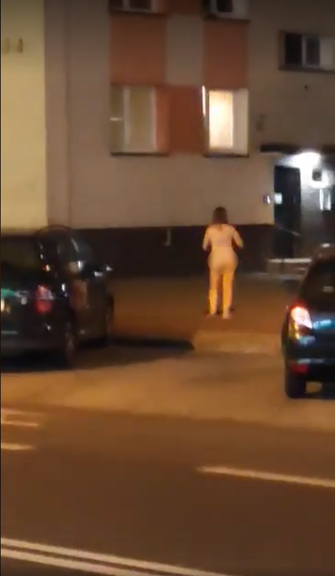 Naga kobieta na ulicach Świnoujścia