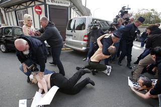 Kobiety z POMALOWANYMI piersiami protestowały we Francji WIDEO