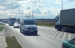 Ruch na drodze krajowej nr 50 w Kołbieli przed budową obwodnicy