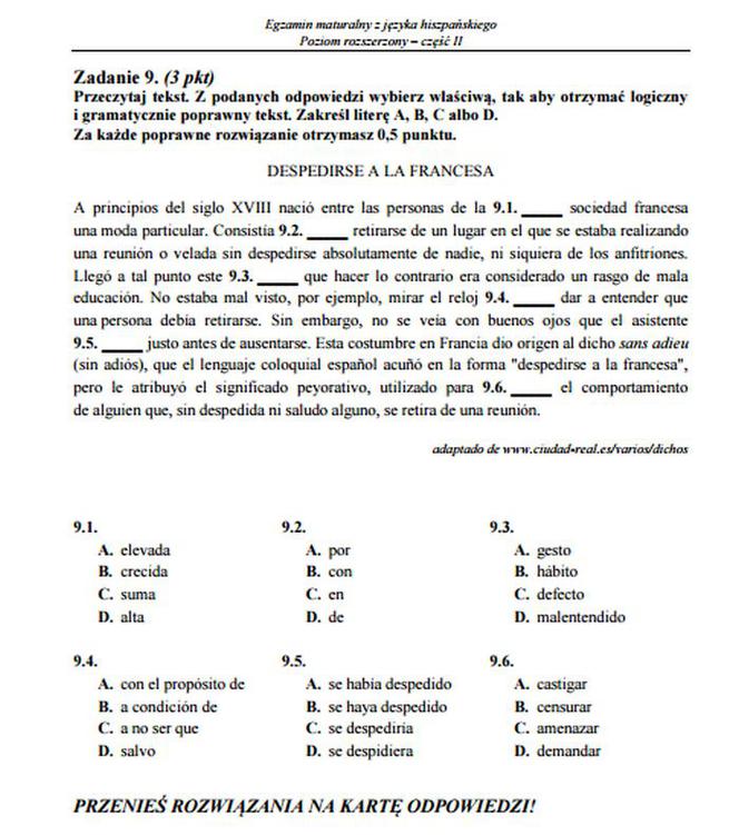 Język hiszpański 10