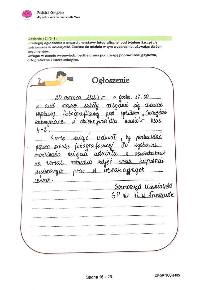 Egzamin ósmoklasisty 2024: polski. Zadania, arkusze CKE i odpowiedzi z języka polskiego 14.05.2024