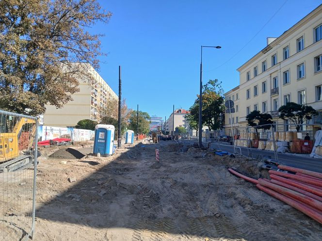 Budowa tramwaju na ul. Rakowieckiej w Warszawie