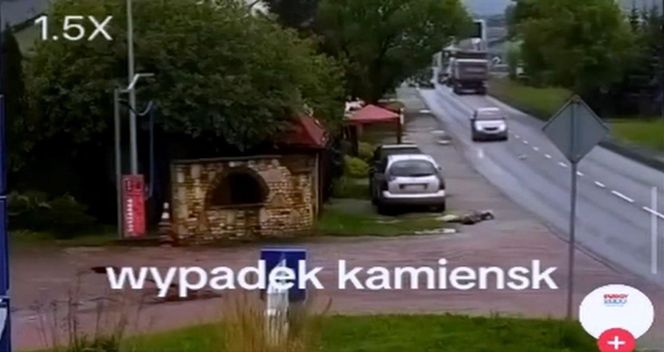 Pas od tira uderzył kobietę prosto w głowę. Wszystko widać na nagraniu