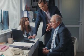 M jak miłość, odcinek 1822: Aneta (Ilona Janyst), Olek (Maurycy Popiel), Jerzy (Karol Strasburger)