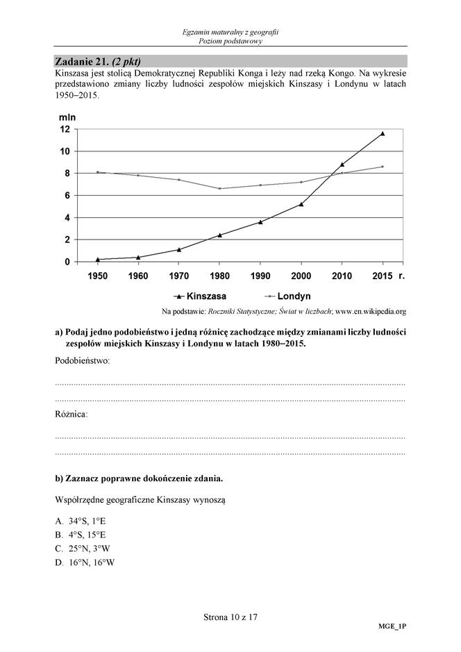 Matura 2018 - Geografia poziom podstawowy. Arkusze egzaminacyjne, stara matura