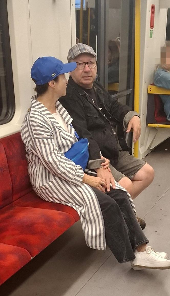 Gabriela Muskala Zbigniew Zamachowski jadą metrem