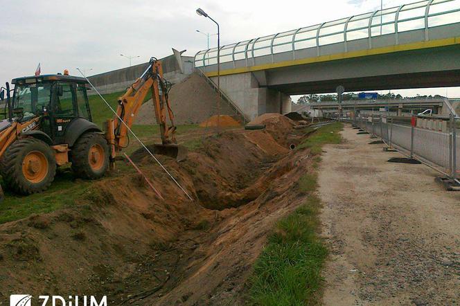 Prace na odcinku od ul. Polanowickiej Północnej w kierunku ronda