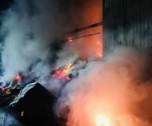 Pożar w Andrzejkach. Strażacy walczyli o uratowanie zwierząt i domu