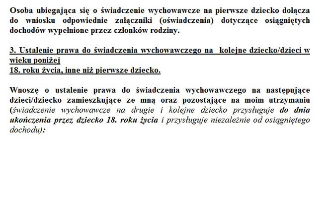 Wzór wniosku Rodzina 500+ /4