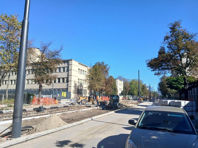 Budowa tramwaju na ul. Rakowieckiej w Warszawie